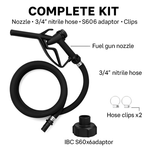 Fuel gun nozzle kit hose - kit, 3/4"